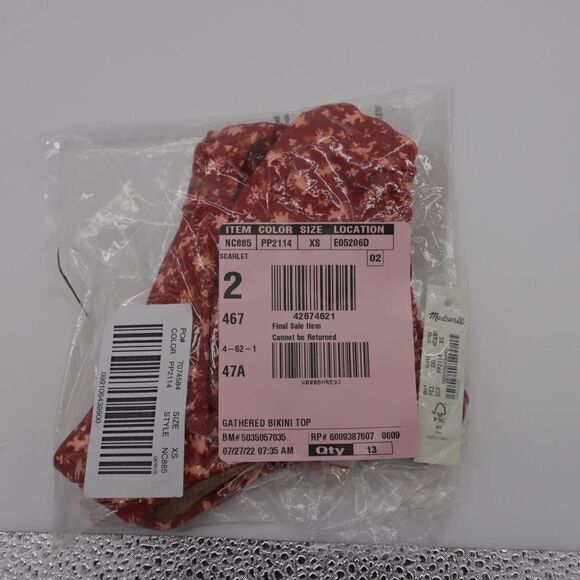 NEW Madewell Second Wave Curved-Waist Bikini Bottom in Ditsy Floral, XS - Picture 6 of 7